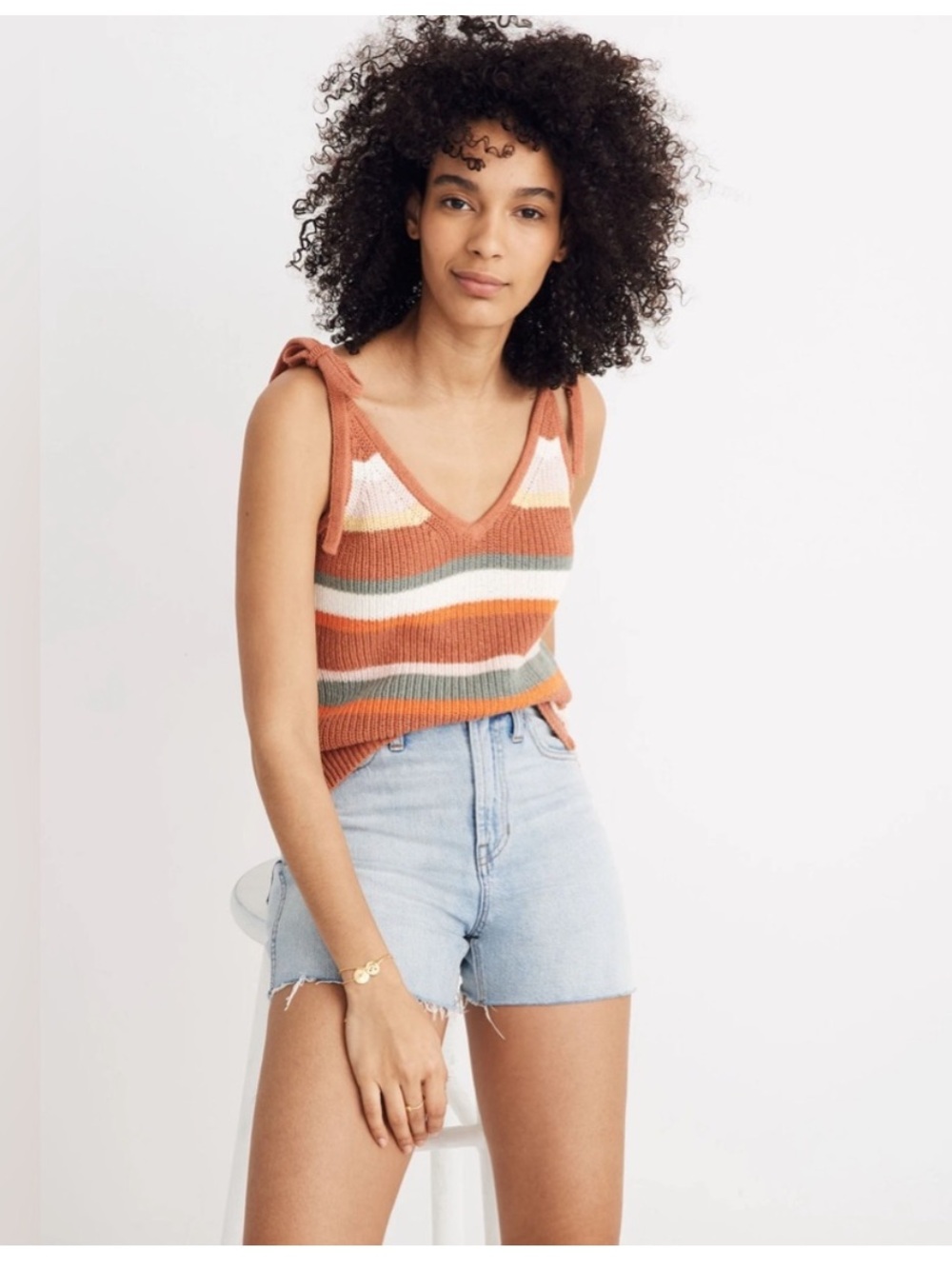 Madewell | Striped Grandfield Tie-Strap Sweater Tank